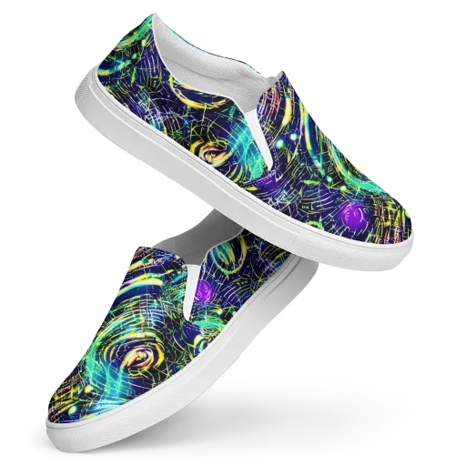 Futurist Fire on a Women's Slip-On Canvas Shoes
