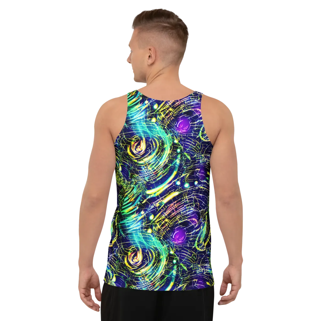 Futurist Fire on Men's Tank Top — Back