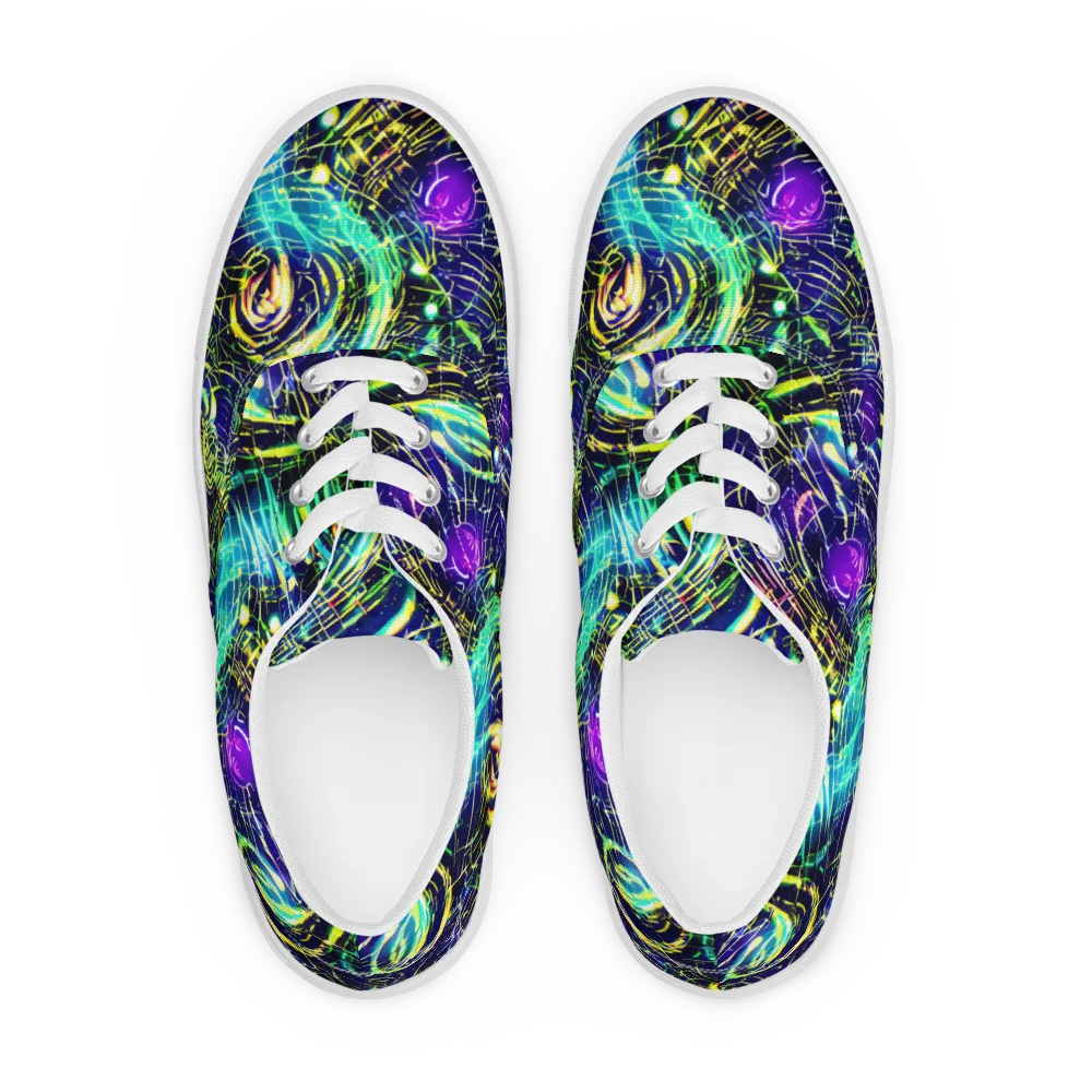 Futurist Fire on Men's Lace-Up Canvas Shoes — Front