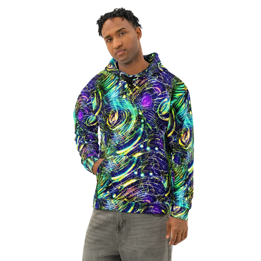 Futurist Fire on Cotton Hoodie — Left Front