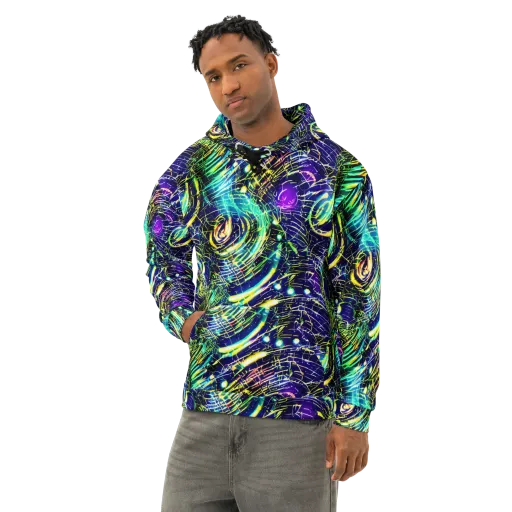 Futurist Fire on a Cotton Hoodie
