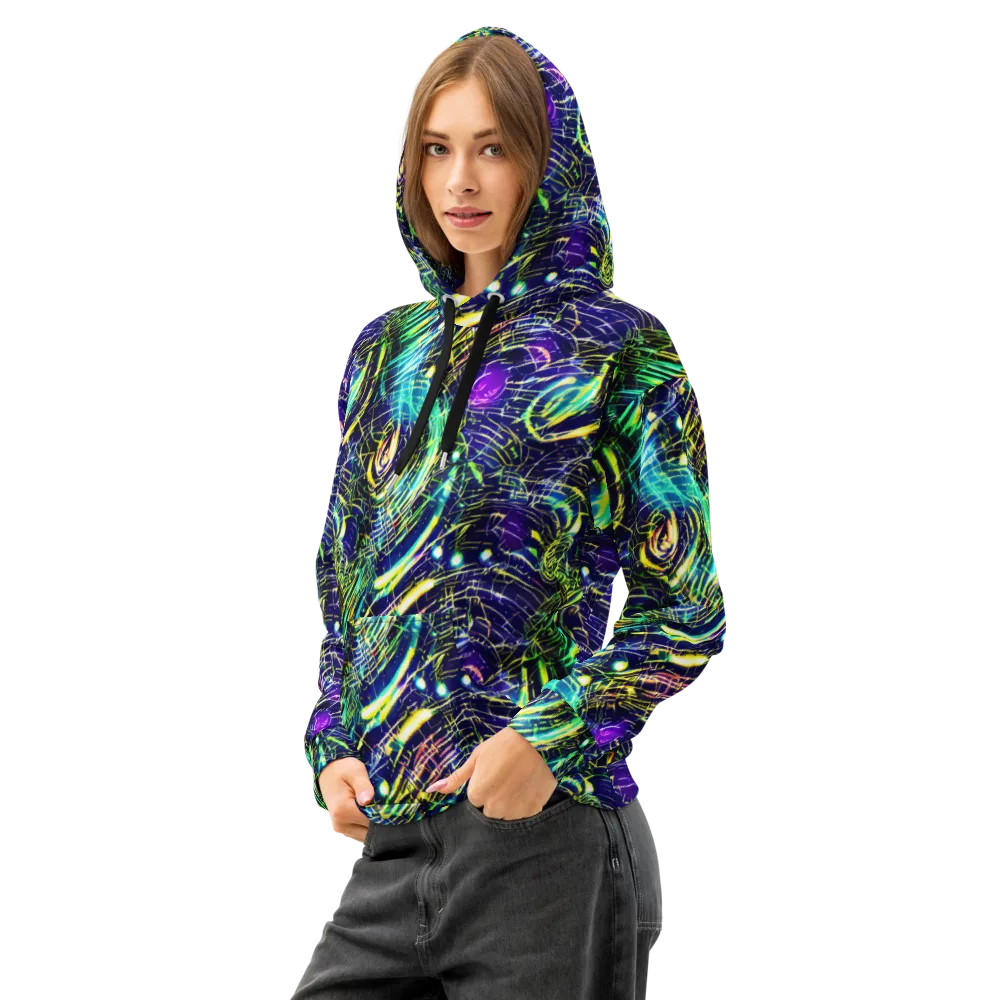 Futurist Fire on Cotton Hoodie — Left Front