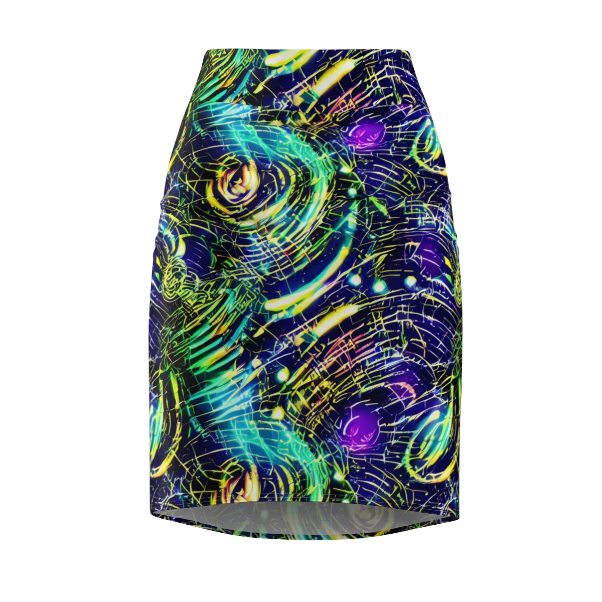 Futurist Fire on Pencil Skirt — Front