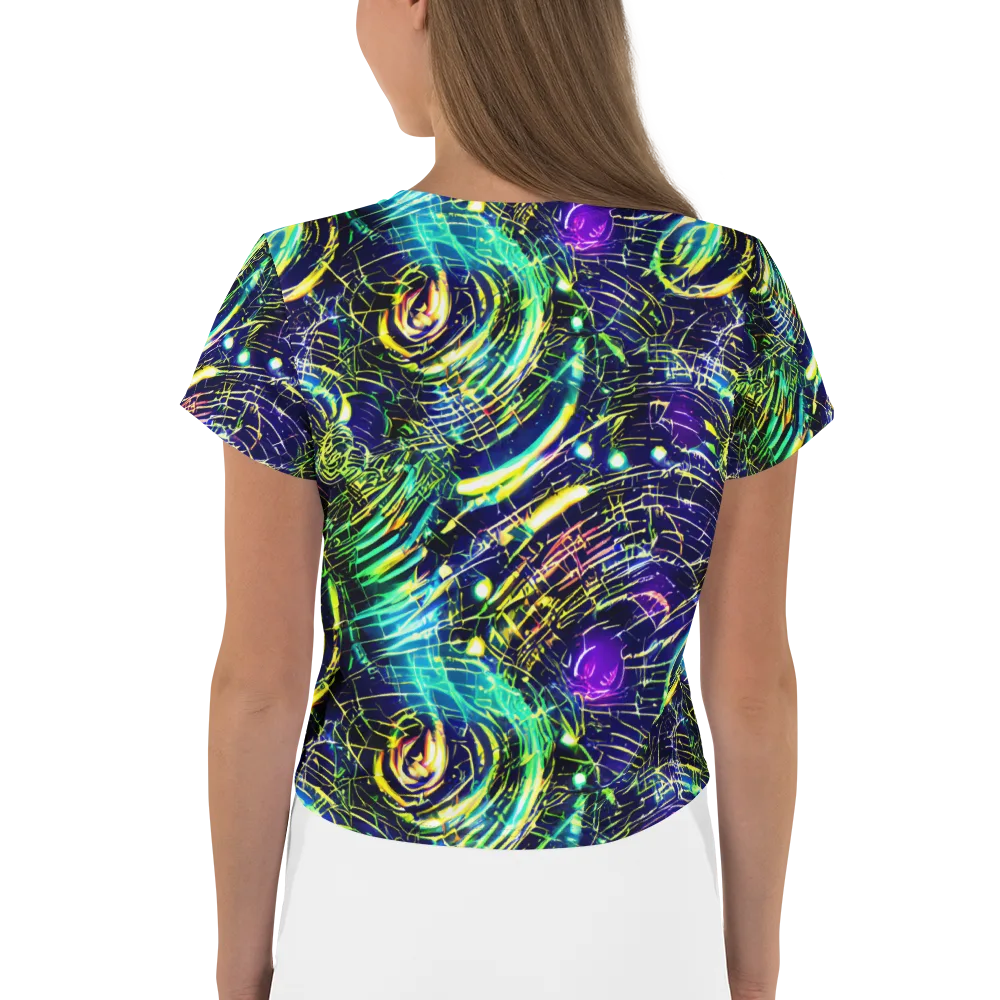 Futurist Fire on Crop Tee — Back