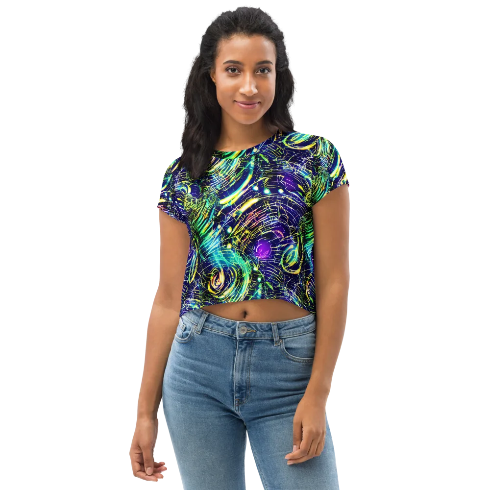 Futurist Fire on Crop Tee — Front