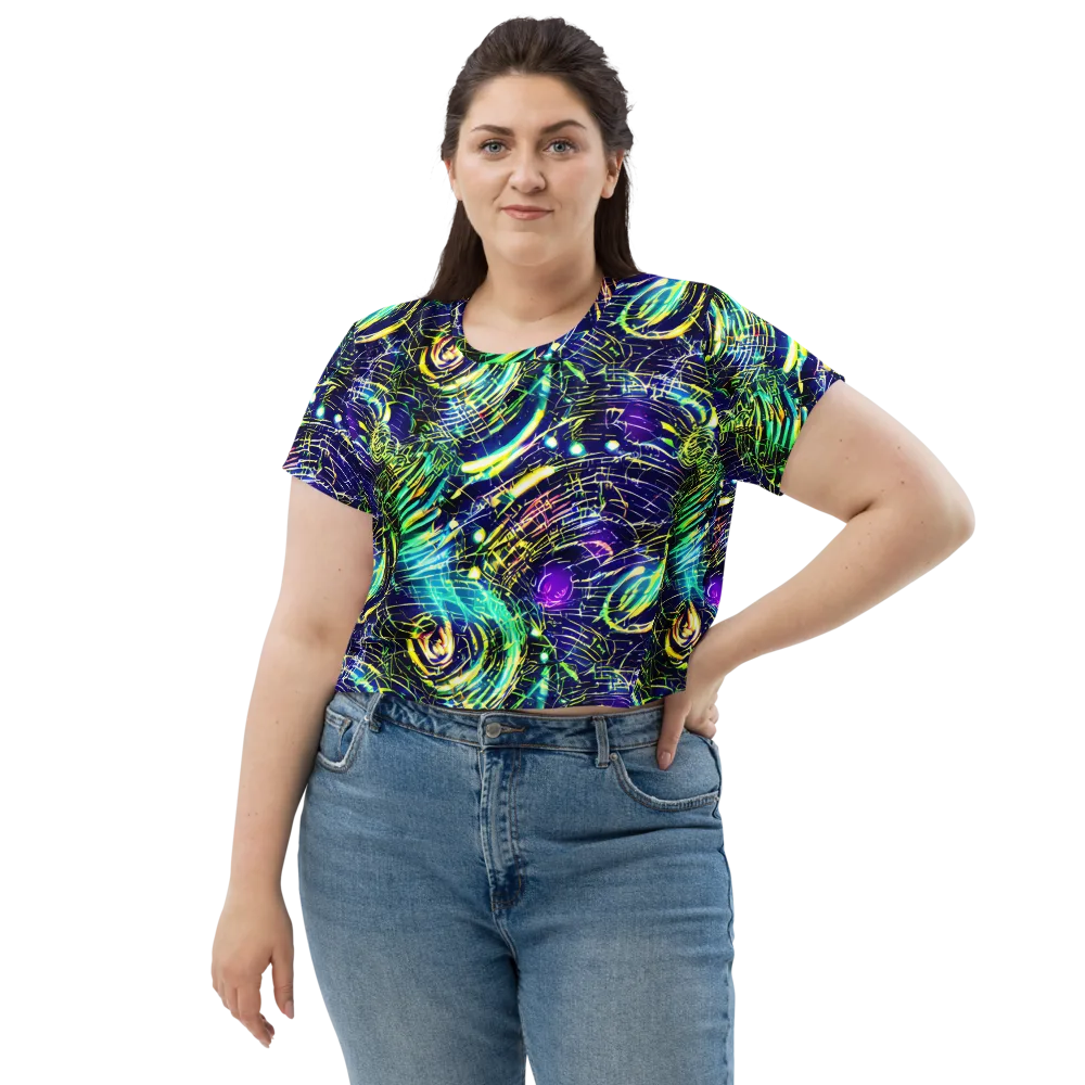 Futurist Fire on Crop Tee — Front