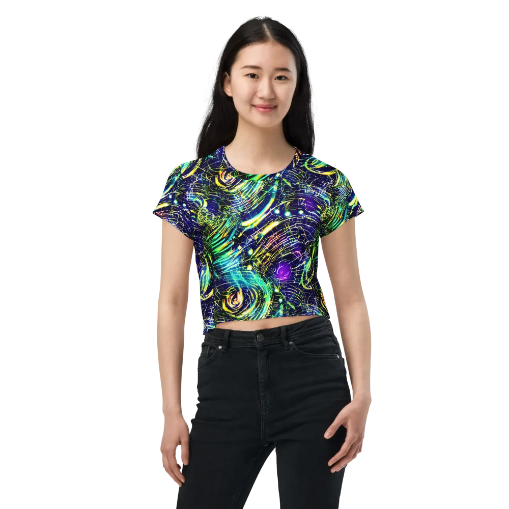 Futurist Fire on Crop Tee — Front