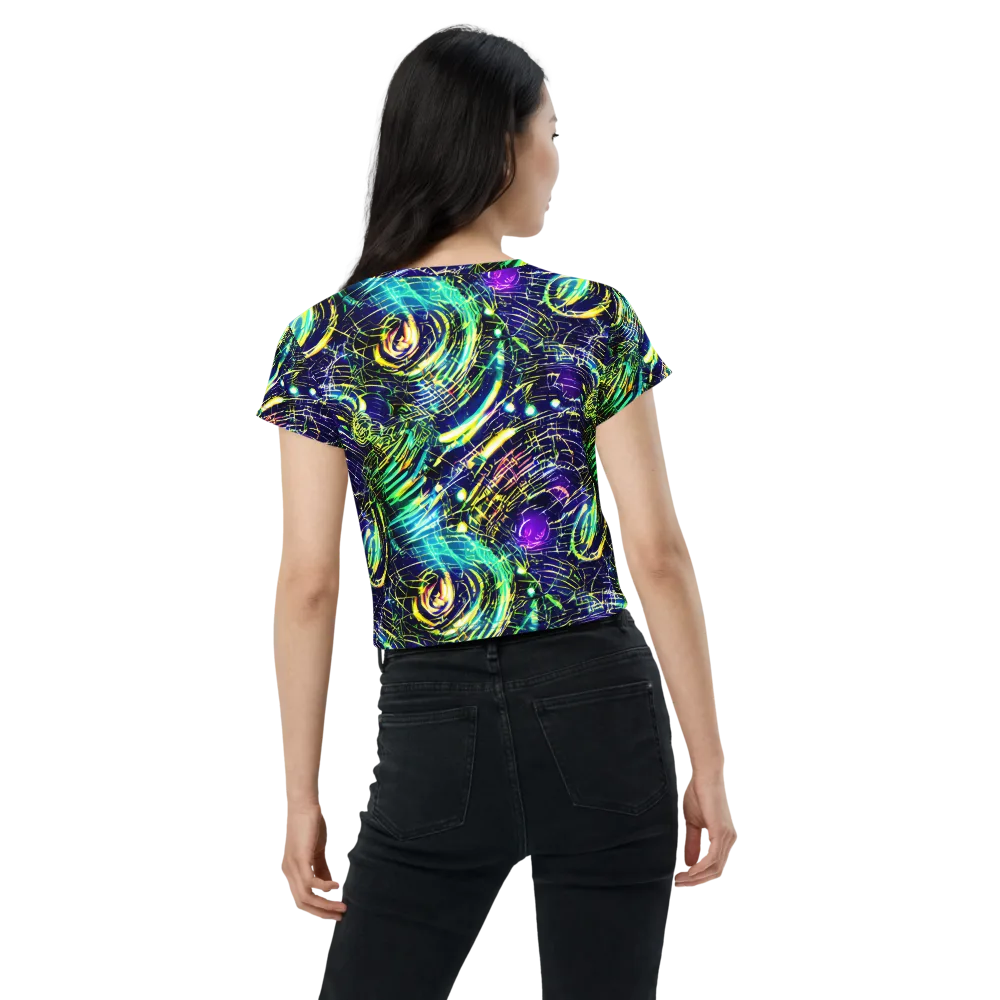 Futurist Fire on Crop Tee — Back