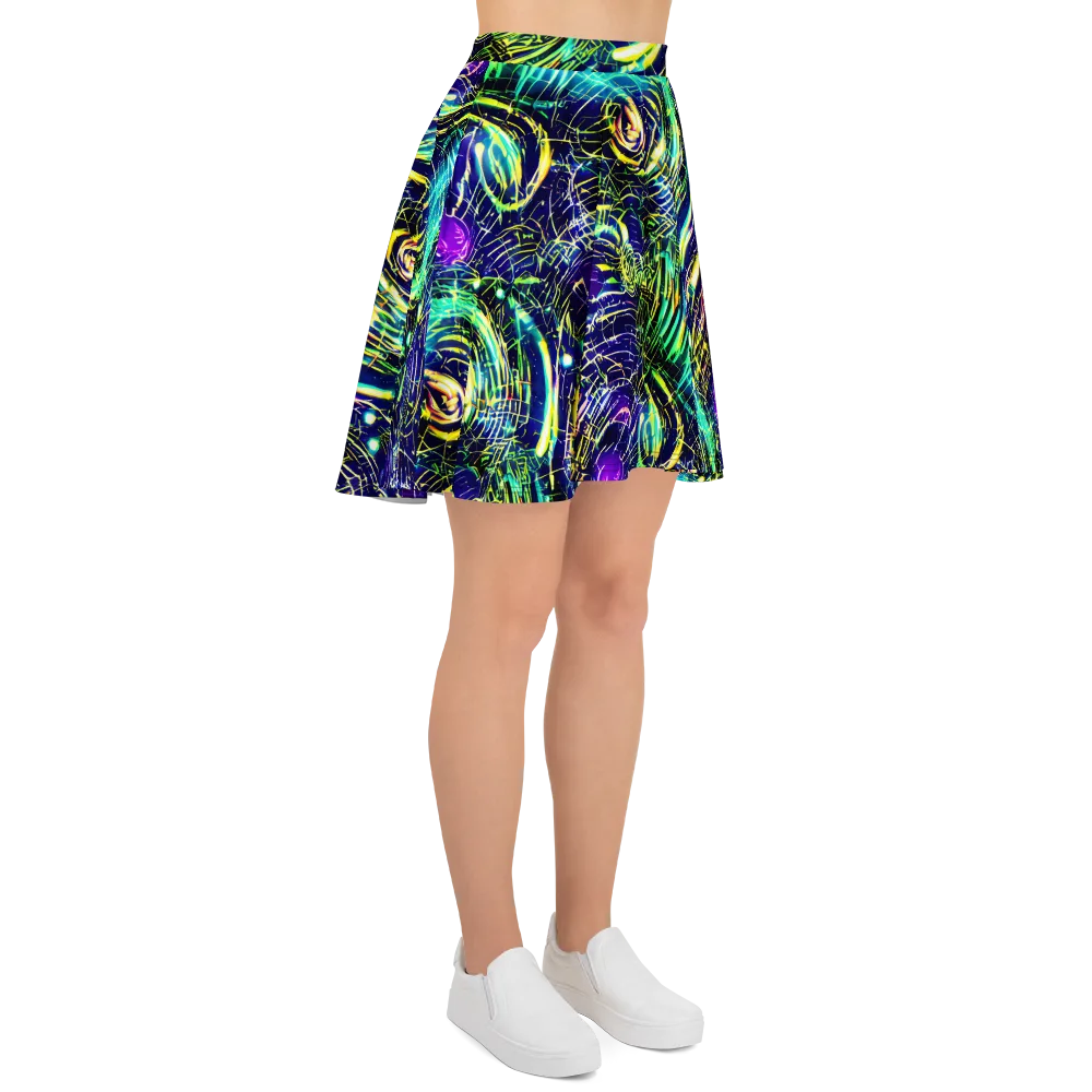 Futurist Fire on Skater Skirt — Right