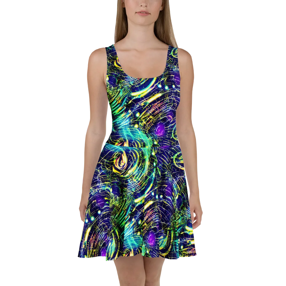 Futurist Fire on Skater Dress — Front