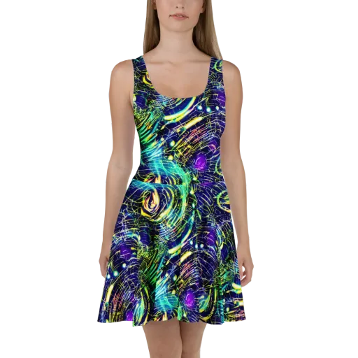 Futurist Fire on a Skater Dress