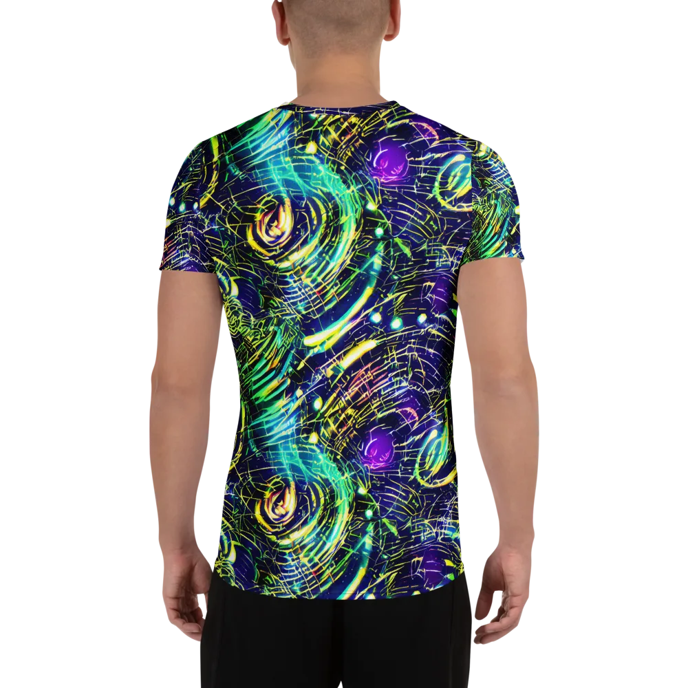 Futurist Fire on Men's Athletic T-Shirt — Back