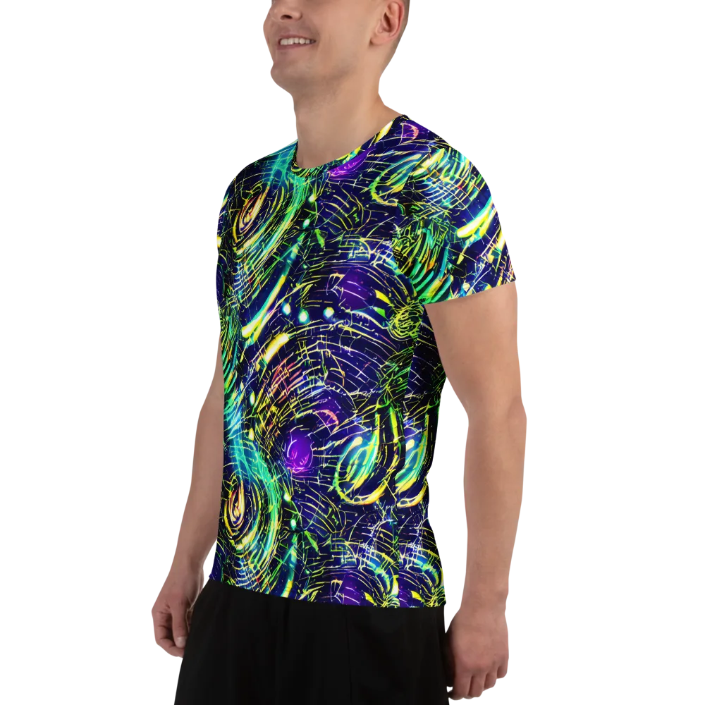 Futurist Fire on Men's Athletic T-Shirt — Left