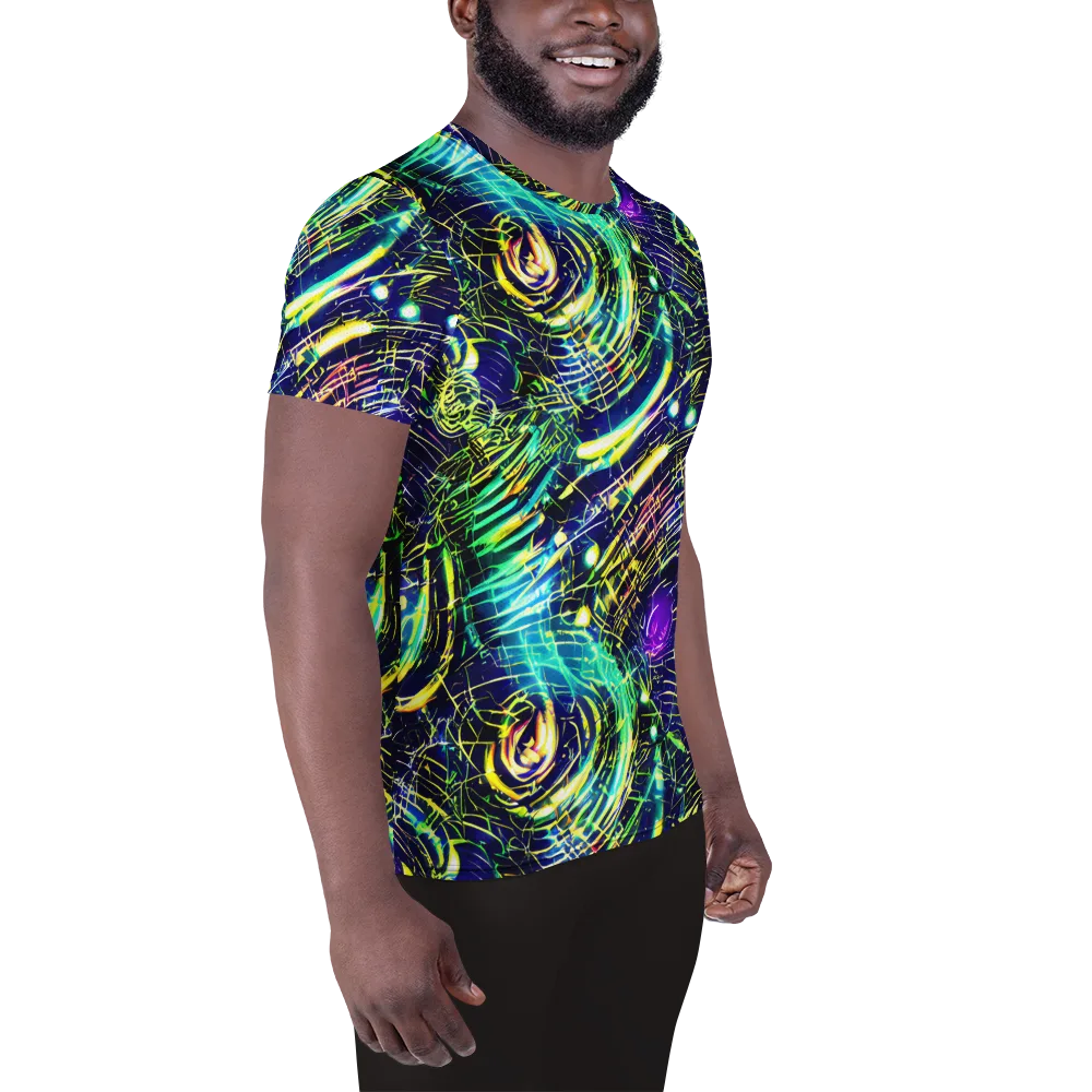 Futurist Fire on Men's Athletic T-Shirt — Right