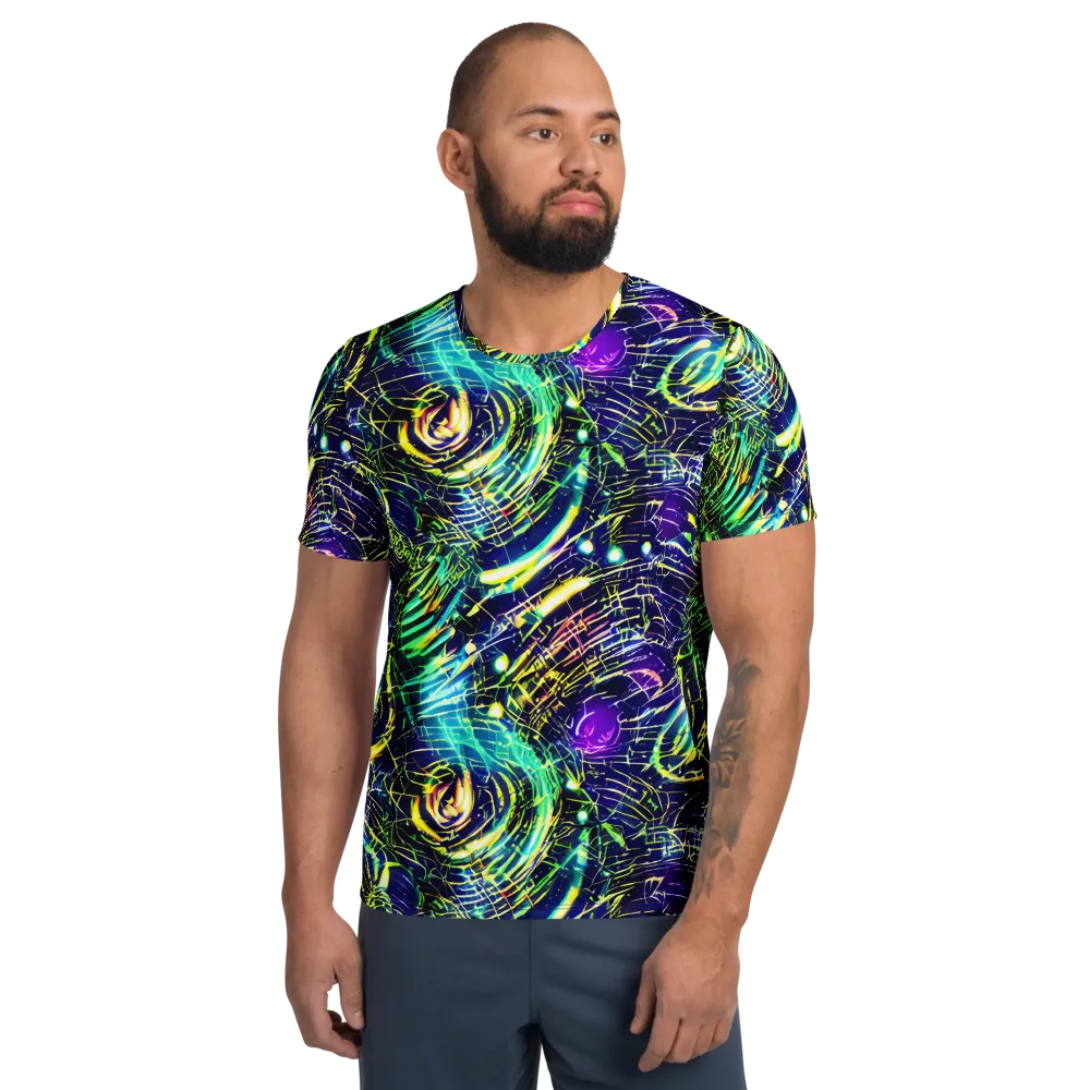 Futurist Fire on Men's Athletic T-Shirt — Front