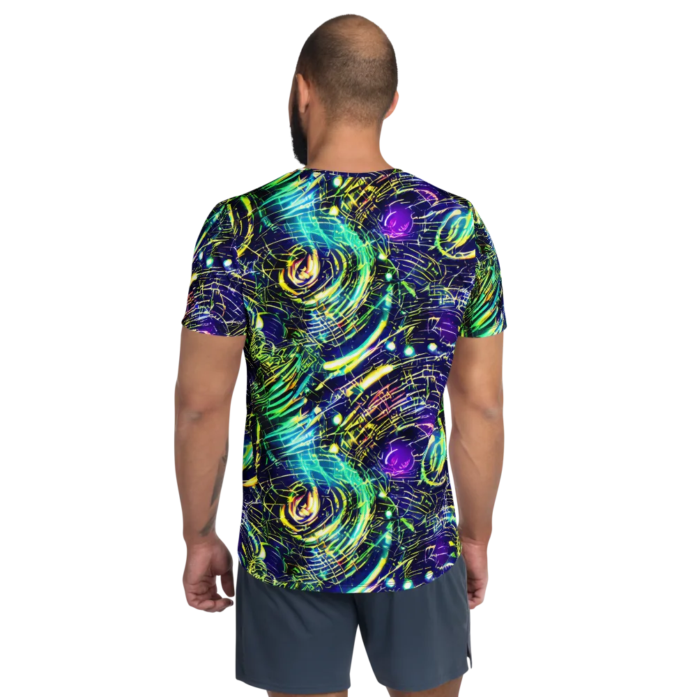 Futurist Fire on Men's Athletic T-Shirt — Back