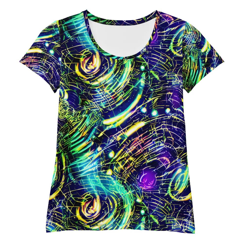 Futurist Fire on Women's Athletic T-Shirt — Front