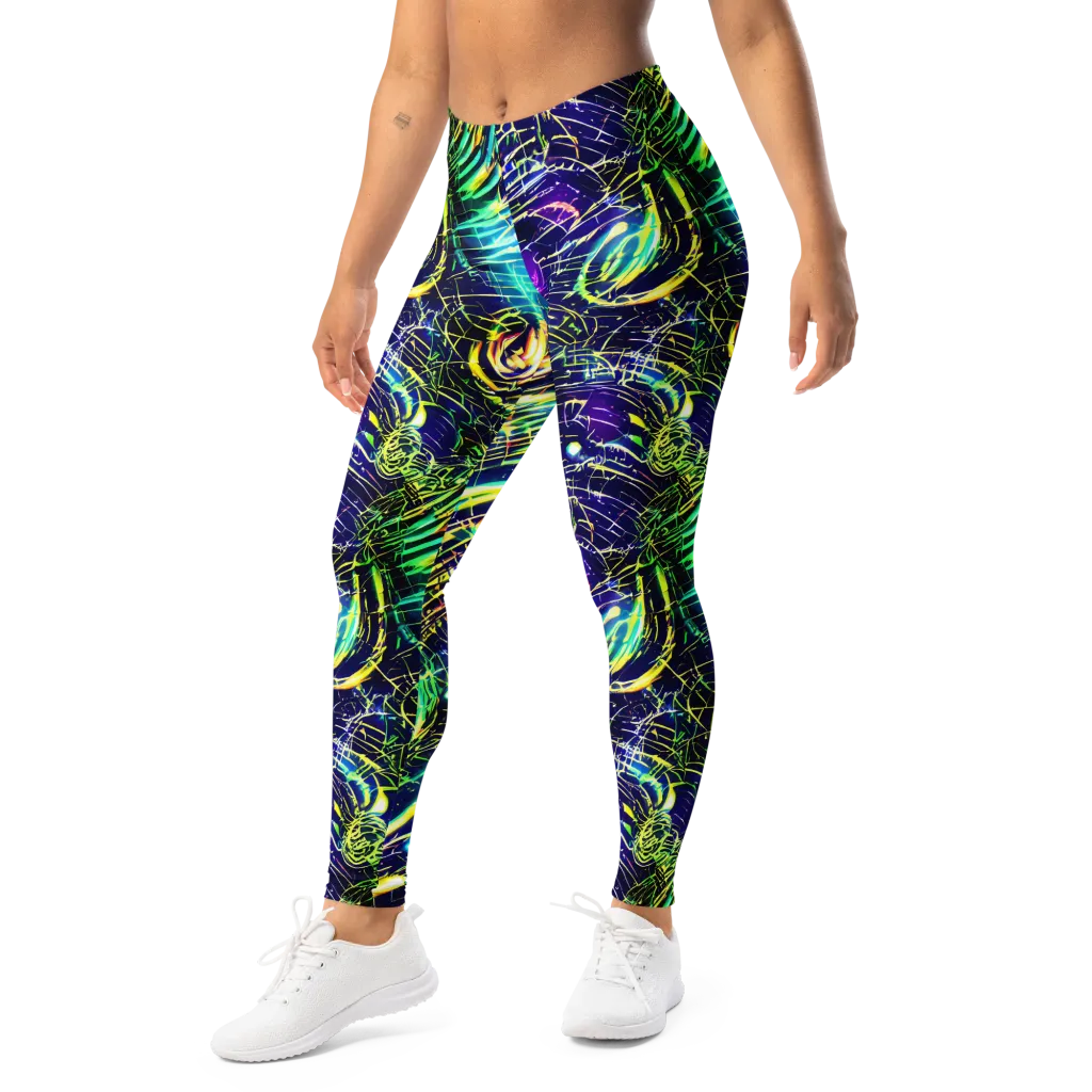 Futurist Fire on Leggings — Left Front