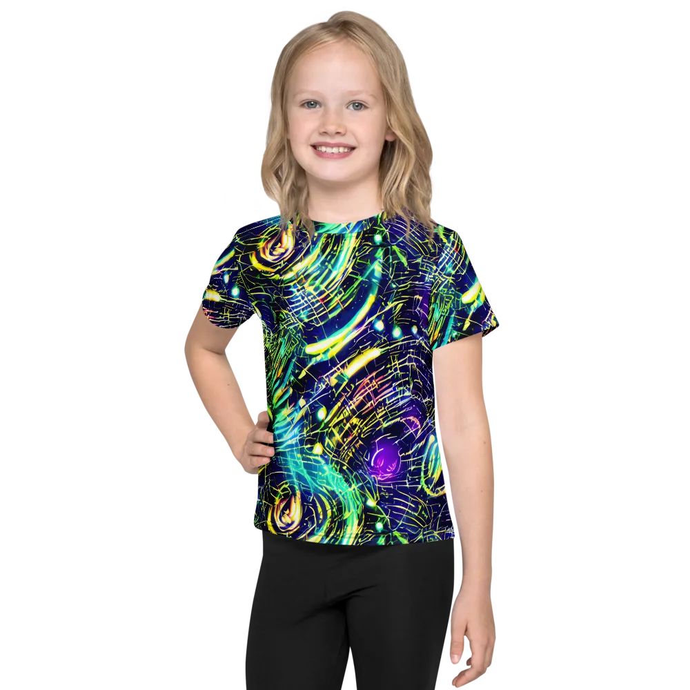 Futurist Fire on Kids Crew Neck T-Shirt — Front