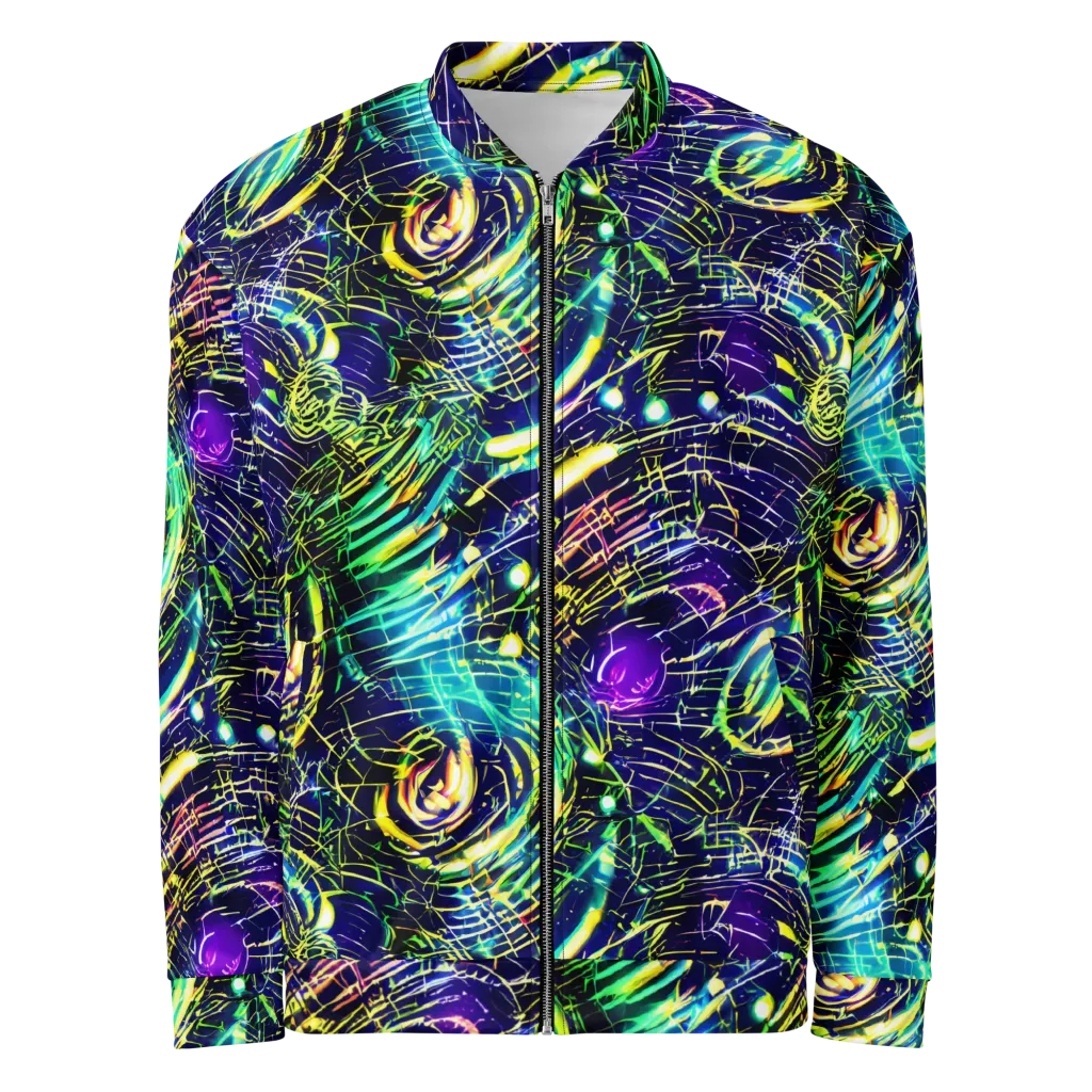 Futurist Fire on Bomber Jacket — Front