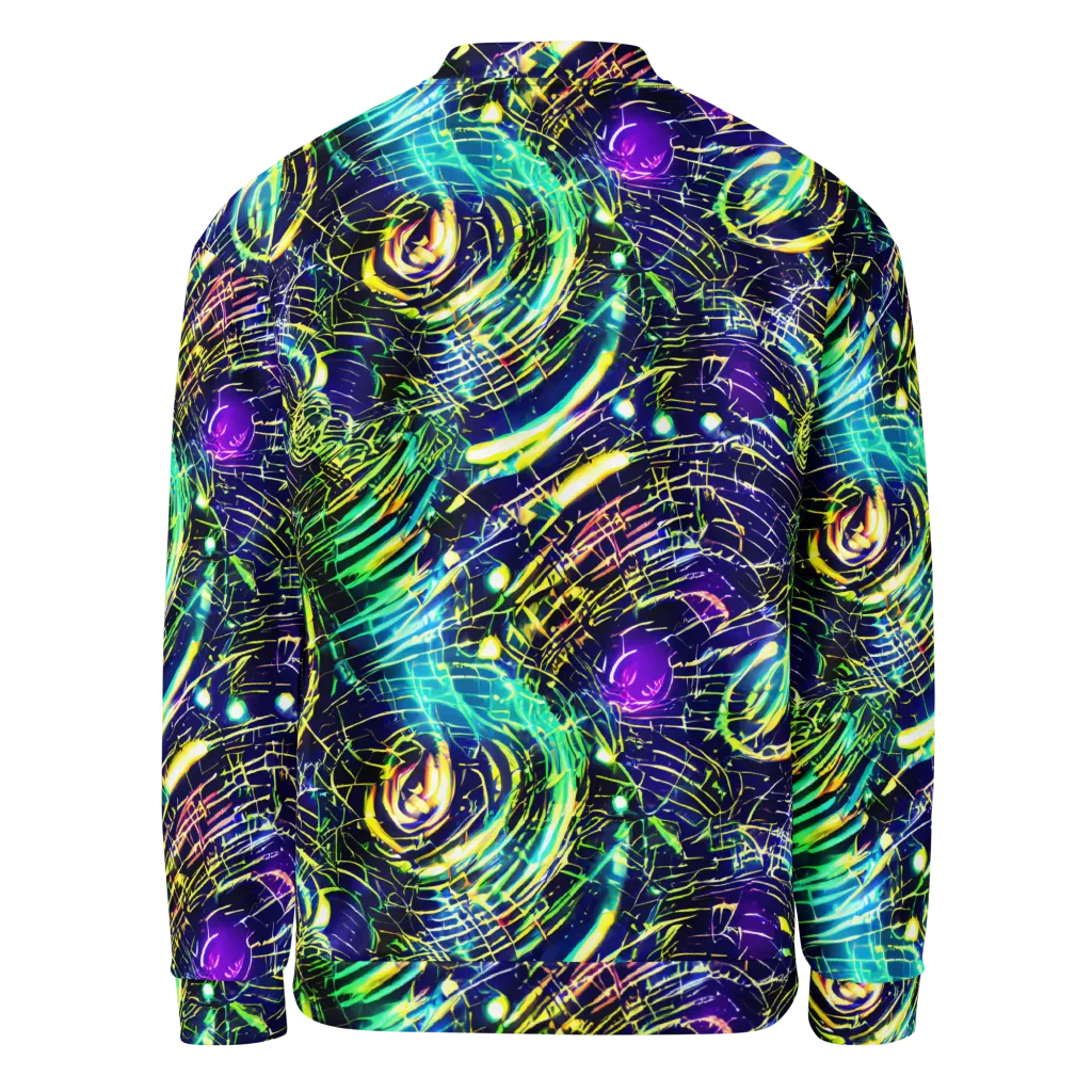 Futurist Fire on Bomber Jacket — Back