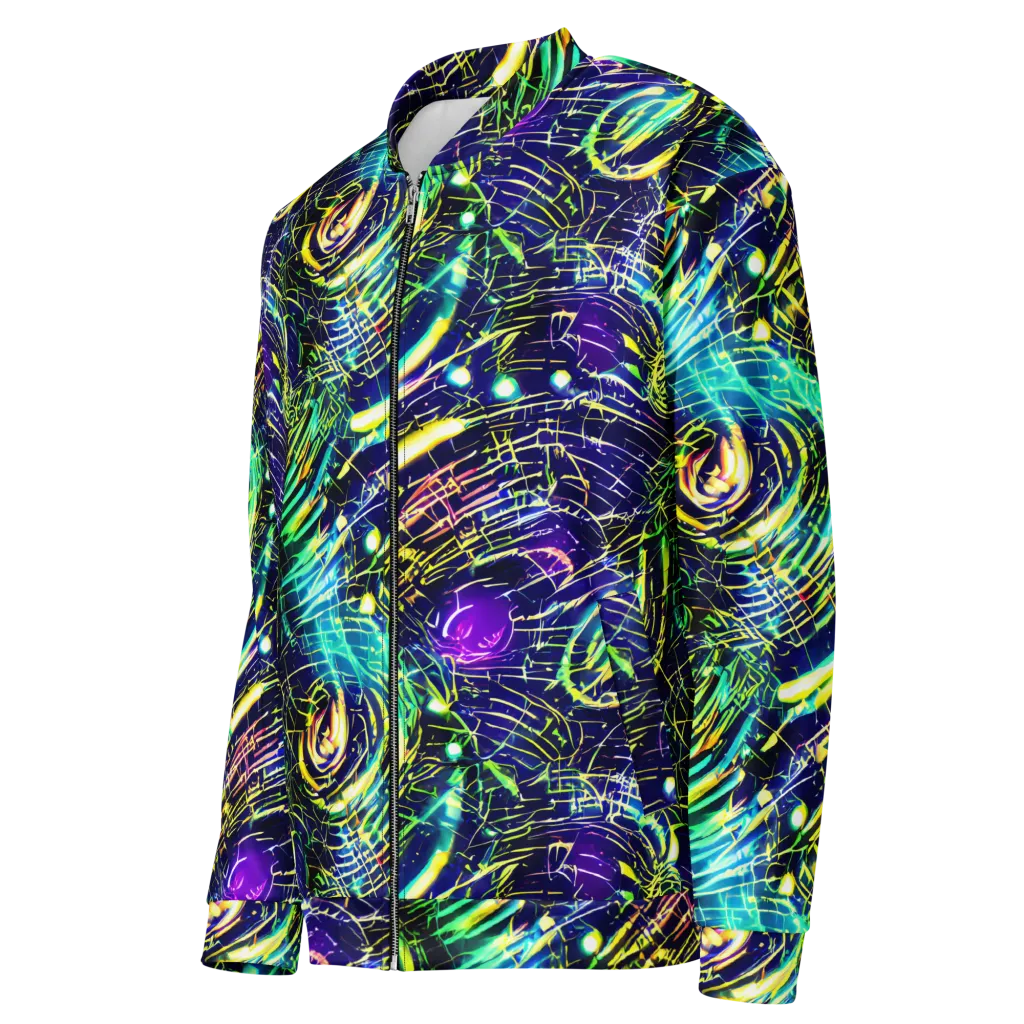 Futurist Fire on Bomber Jacket — Left Front