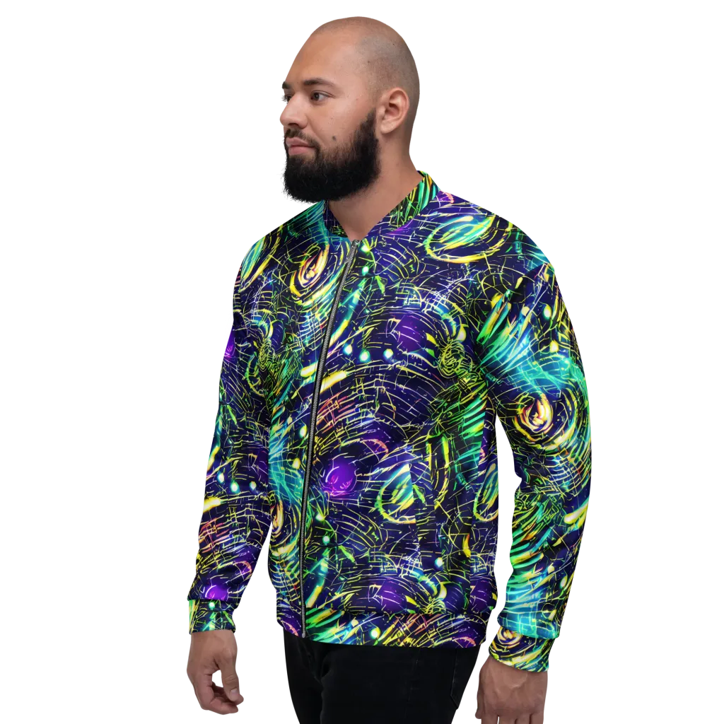Futurist Fire on Bomber Jacket — Left