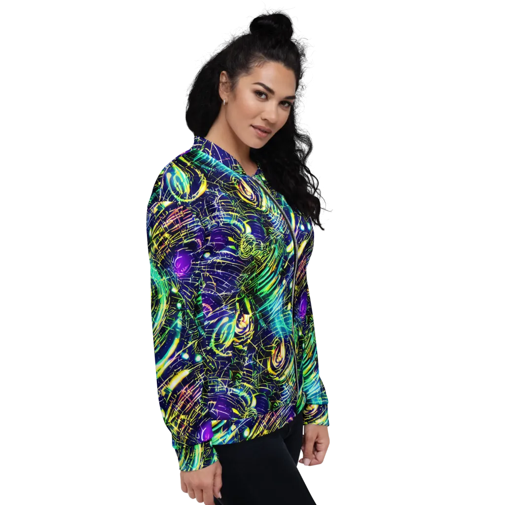 Futurist Fire on Bomber Jacket — Right