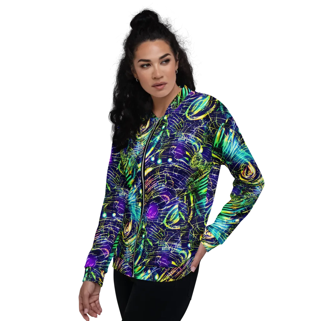 Futurist Fire on Bomber Jacket — Left