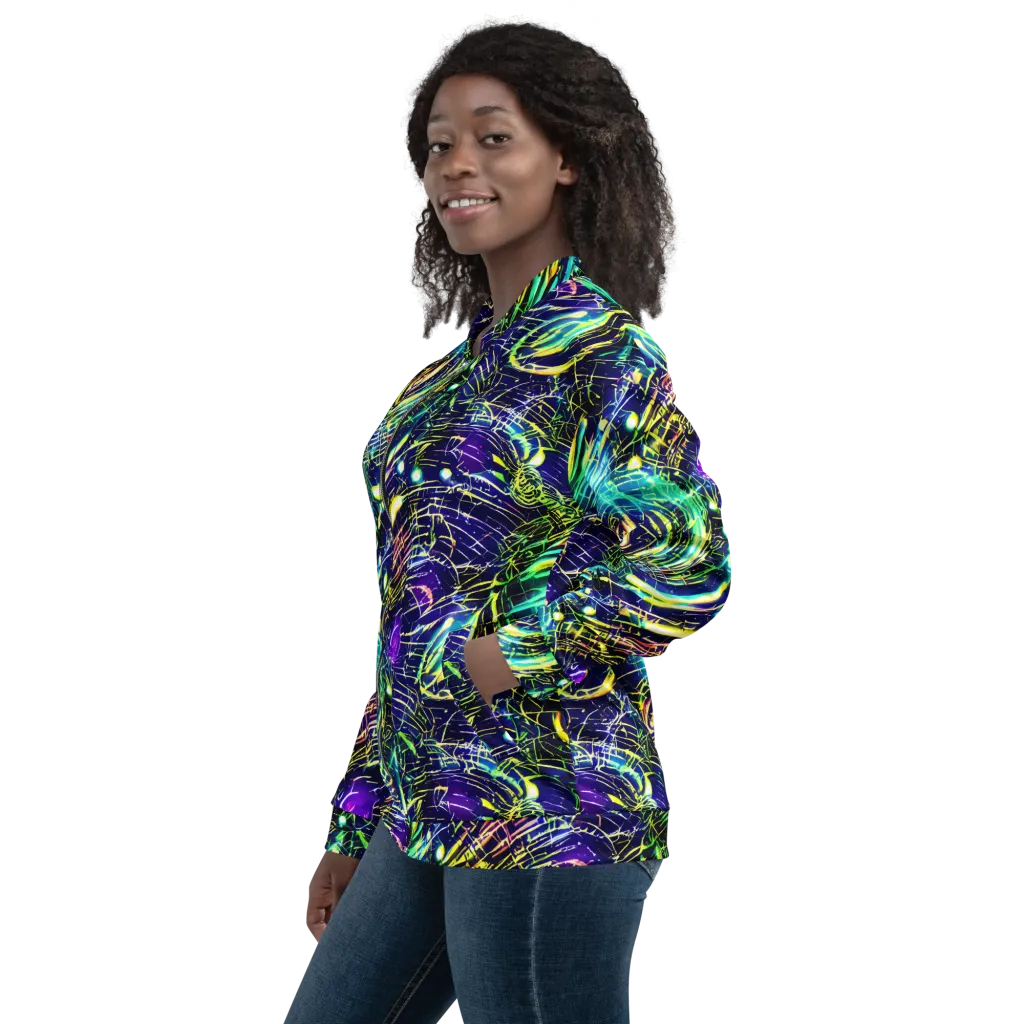Futurist Fire on Bomber Jacket — Left