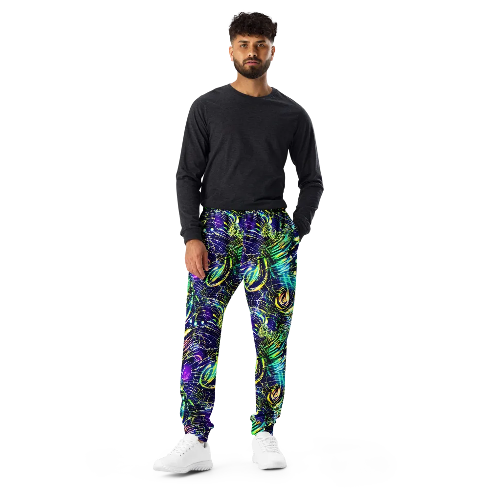 Futurist Fire on Men's Joggers — Front