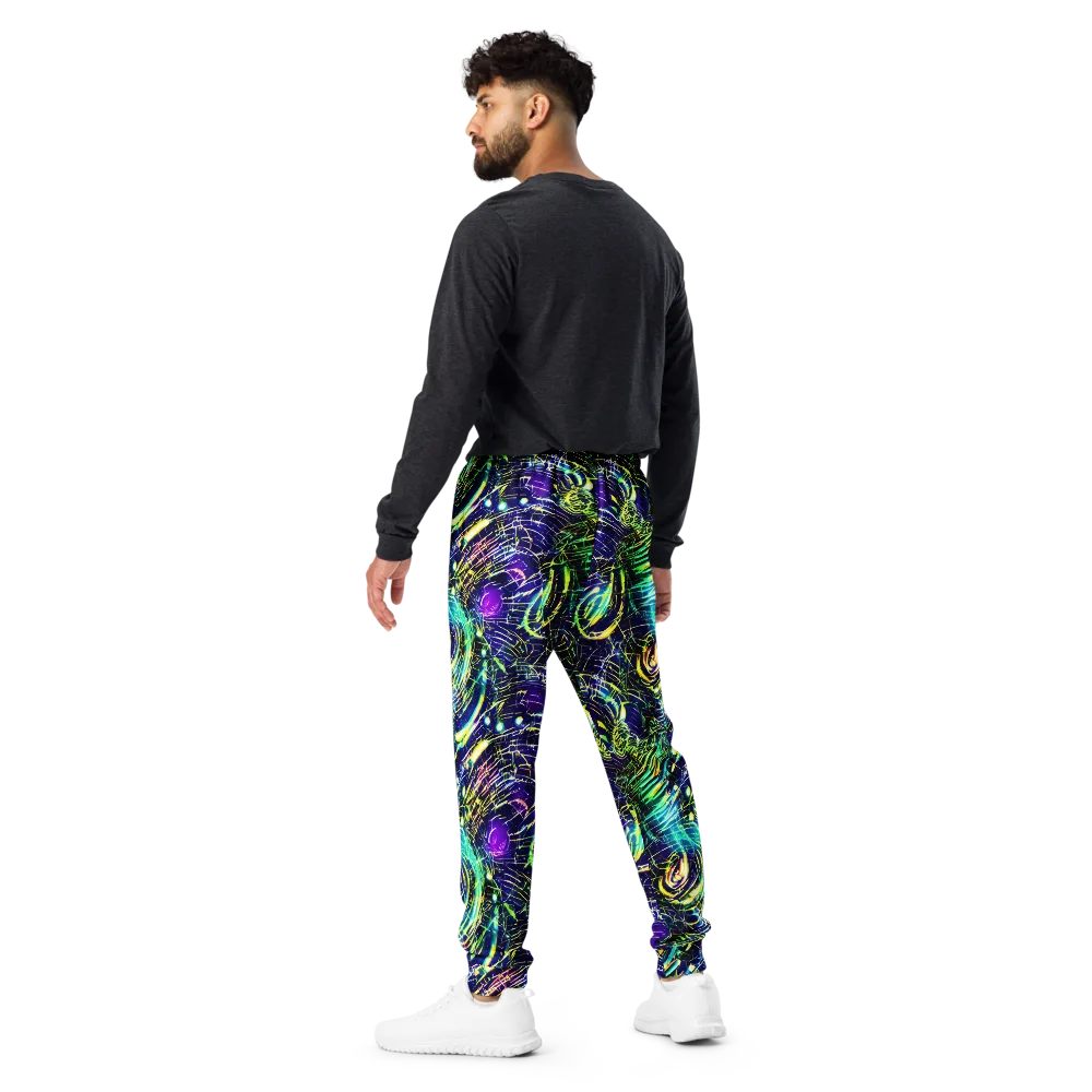 Futurist Fire on Men's Joggers — Back