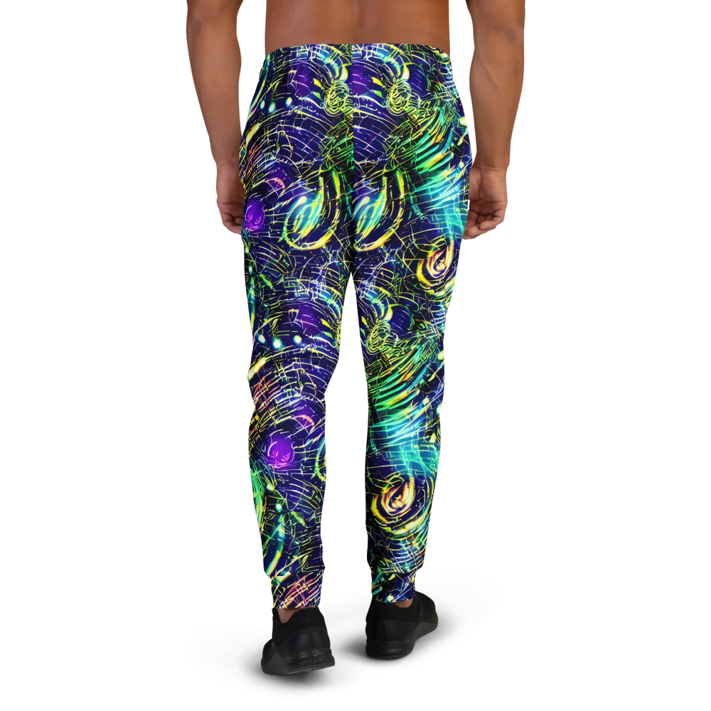 Futurist Fire on Men's Joggers — Back