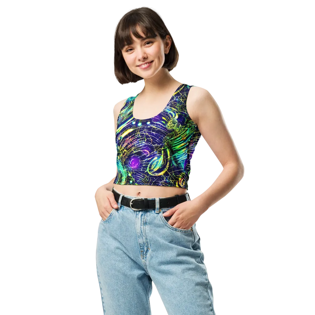 Futurist Fire on Crop Top — Front