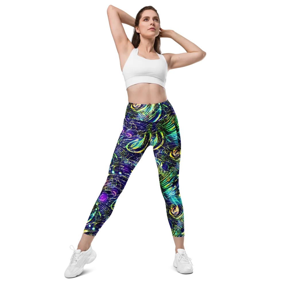 Futurist Fire on Leggings with Pockets — Front