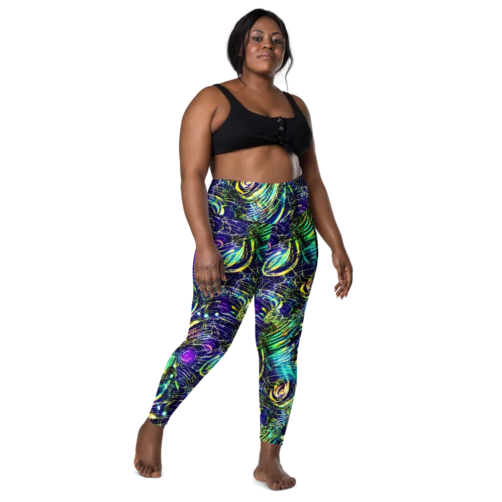 Futurist Fire on Leggings with Pockets — Front