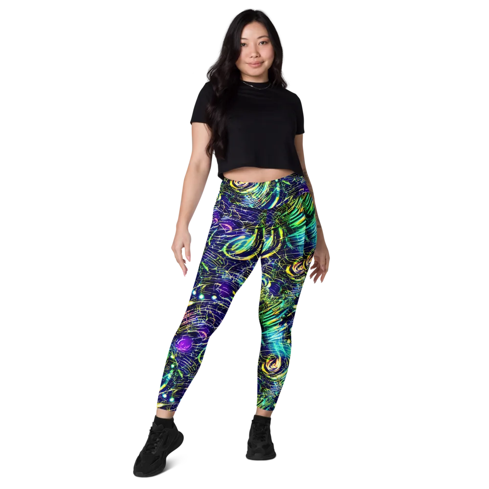 Futurist Fire on Leggings with Pockets — Front