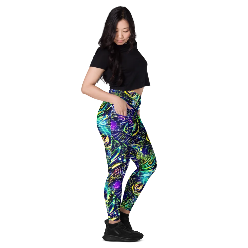 Futurist Fire on Leggings with Pockets — Right