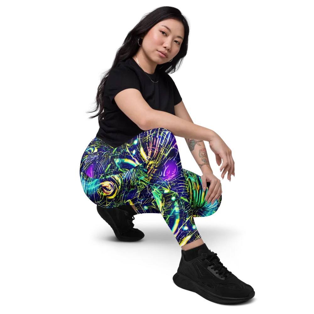 Futurist Fire on Leggings with Pockets — Right Front