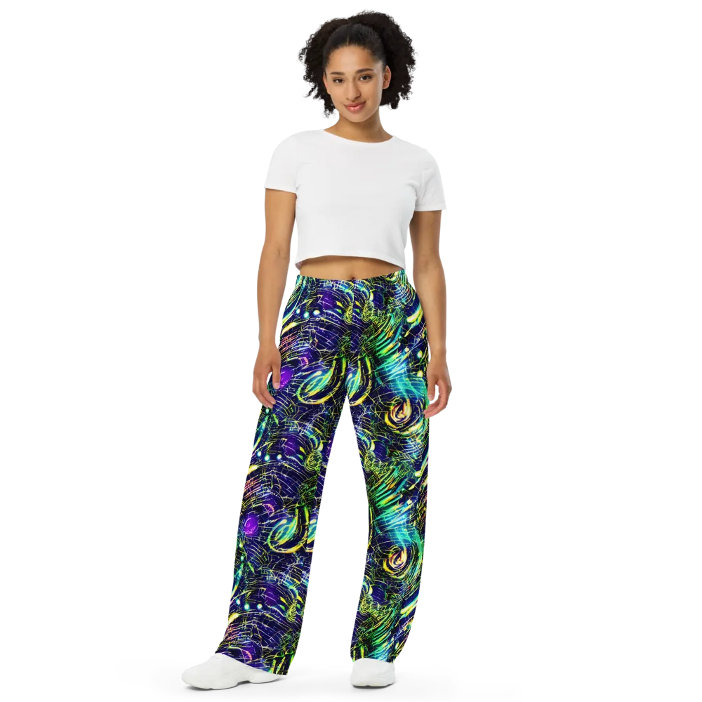 Futurist Fire on Wide-Leg Pants — Front