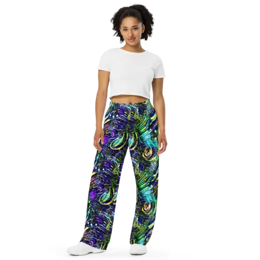 Futurist Fire on a Wide-Leg Pants