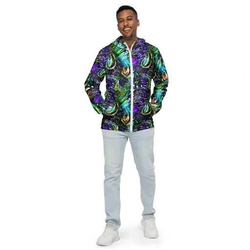 Futurist Fire on a Men's Windbreaker