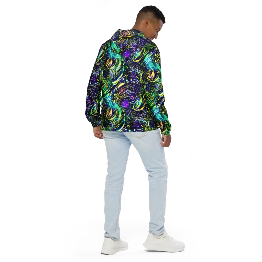 Futurist Fire on Men's Windbreaker — Back