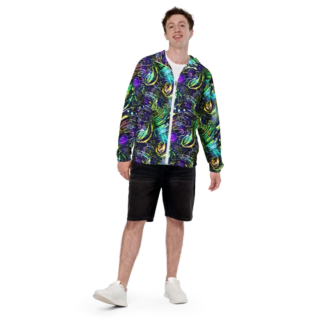 Futurist Fire on Men's Windbreaker — Front