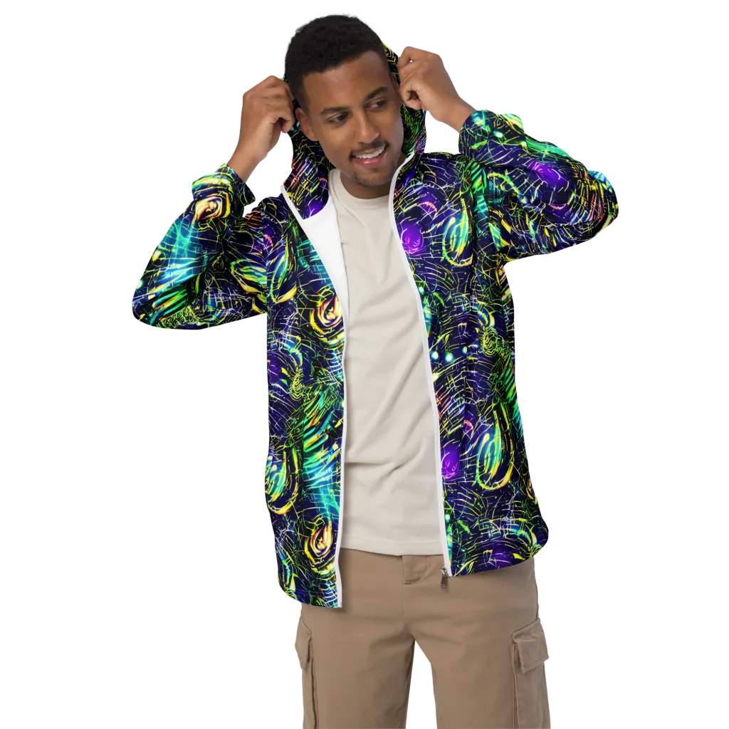 Futurist Fire on Men's Windbreaker — Front