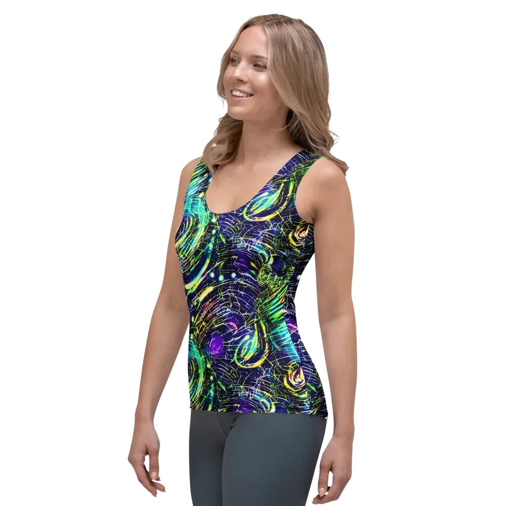 Futurist Fire on Women's Tank Top — Left Front