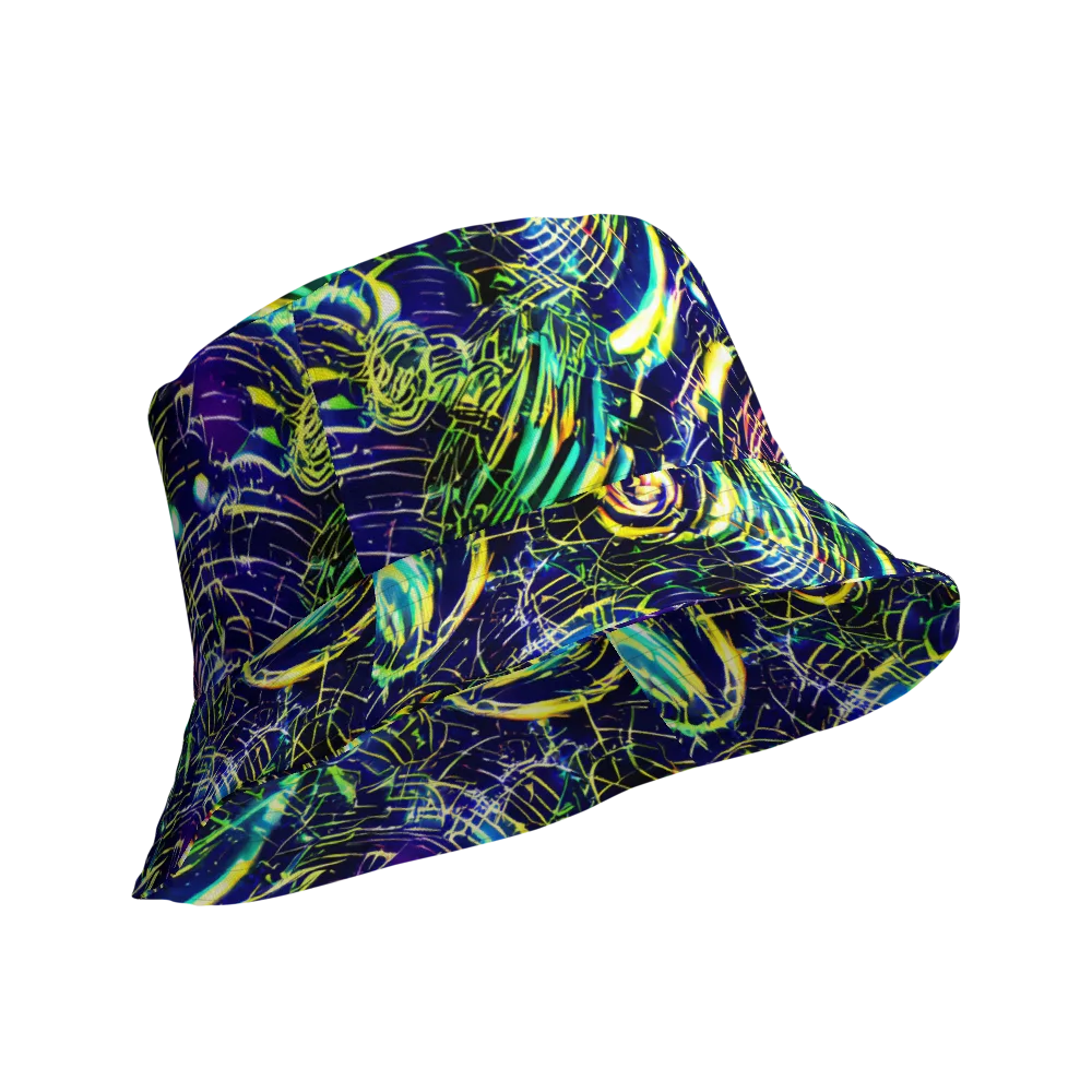 Futurist Fire on Reversible Bucket Hat — Product details Outside