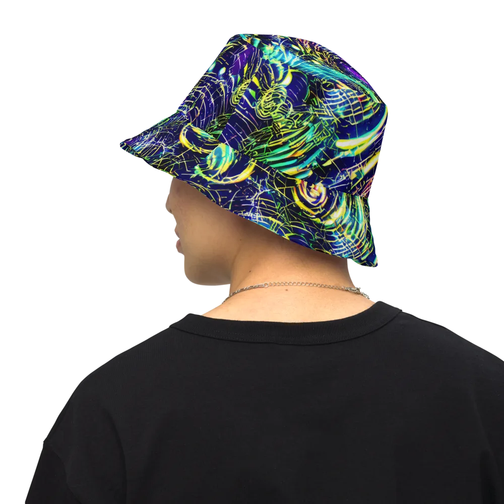 Futurist Fire on Reversible Bucket Hat — Back Inside