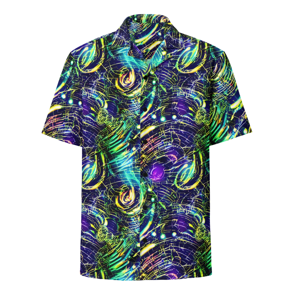 Futurist Fire on Button Shirt — Front