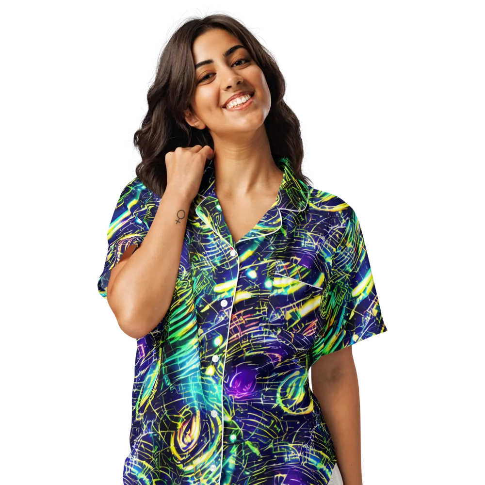 Futurist Fire on Women's Short Sleeve Pajama Top — Front